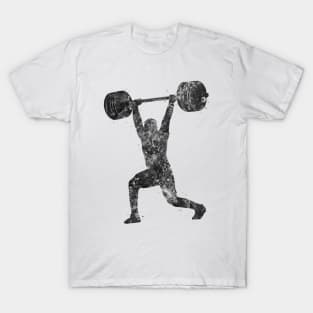 Gym Weightlifter man black and white T-Shirt